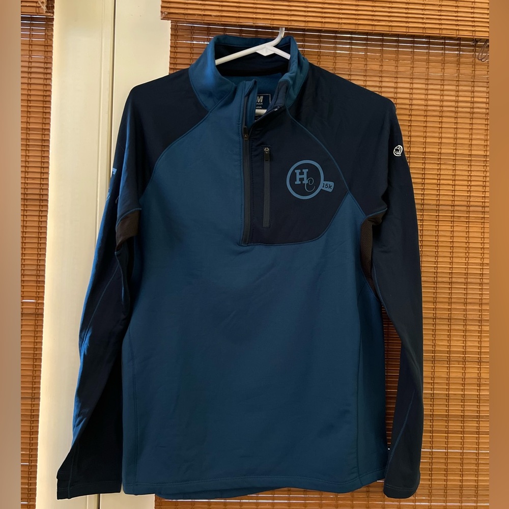 Pre-owned Hot Chocolate 15K/5K Run Unisex Blue 1/4 Zip Pullover Long Sleeve Top